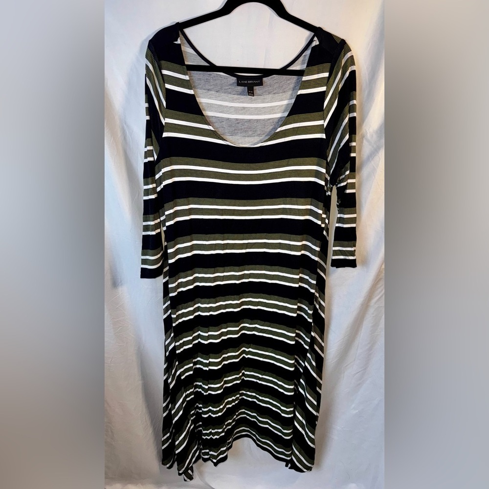 Lane Bryant Multicolor Striped Midi Dress - Picture 2 of 10